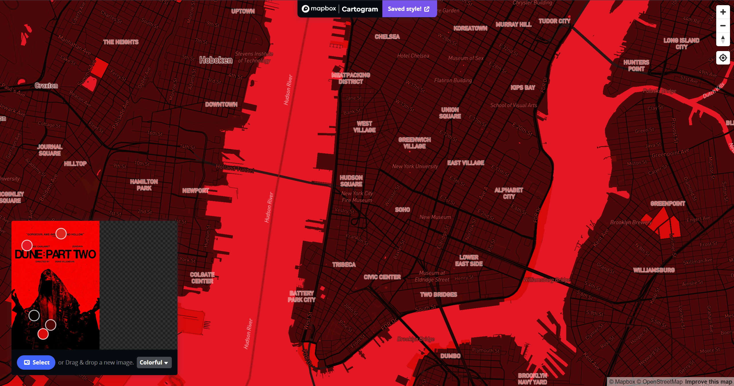 Exploration using mapbox's cartogram tool